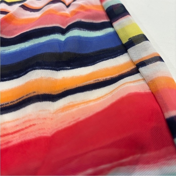 Anne Cole Women's Striped Mesh Swim Top Cover-Up Pink Multi size XS - Picture 8 of 12